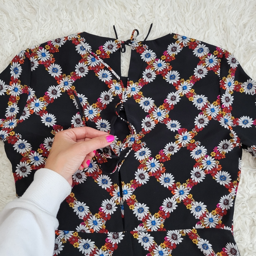 Sandro Paris Rony Silk Floral Dress Sz 1 - Picture 10 of 12